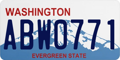 WA license plate ABW0771