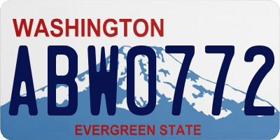 WA license plate ABW0772