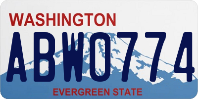 WA license plate ABW0774