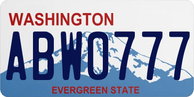 WA license plate ABW0777