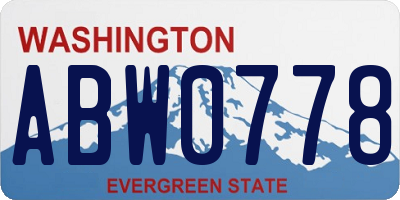 WA license plate ABW0778