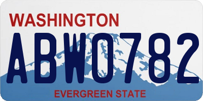 WA license plate ABW0782
