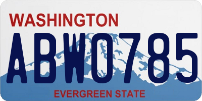 WA license plate ABW0785