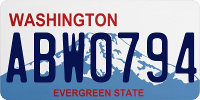 WA license plate ABW0794