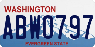 WA license plate ABW0797