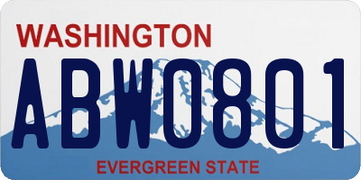 WA license plate ABW0801