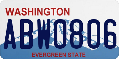 WA license plate ABW0806