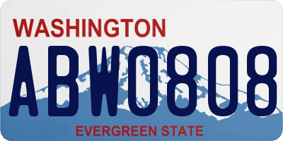 WA license plate ABW0808