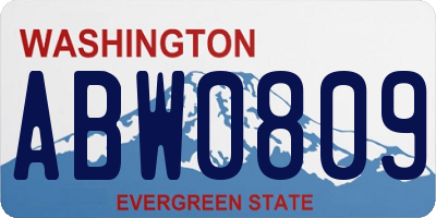 WA license plate ABW0809