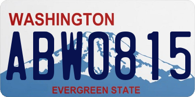 WA license plate ABW0815