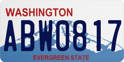 WA license plate ABW0817