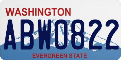 WA license plate ABW0822