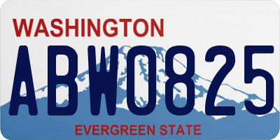 WA license plate ABW0825