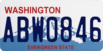 WA license plate ABW0846