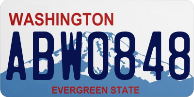 WA license plate ABW0848