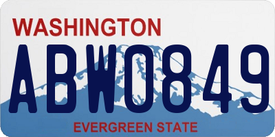 WA license plate ABW0849