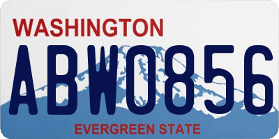 WA license plate ABW0856