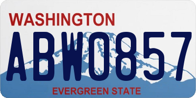 WA license plate ABW0857