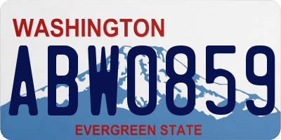 WA license plate ABW0859