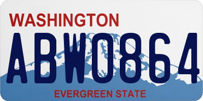 WA license plate ABW0864