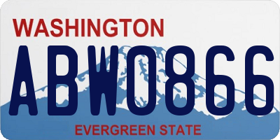 WA license plate ABW0866