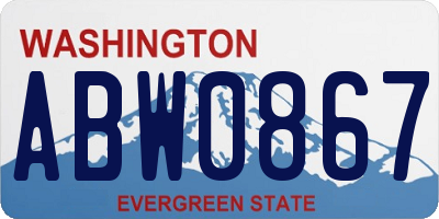 WA license plate ABW0867