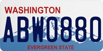 WA license plate ABW0880