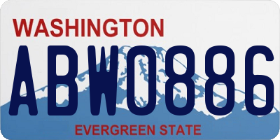 WA license plate ABW0886