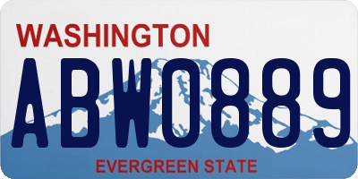 WA license plate ABW0889
