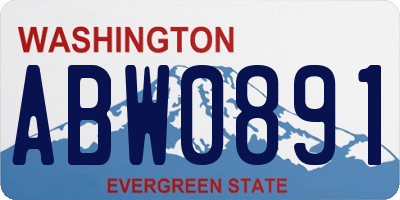 WA license plate ABW0891