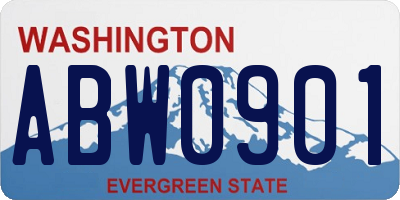 WA license plate ABW0901