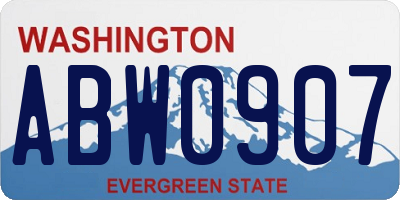 WA license plate ABW0907