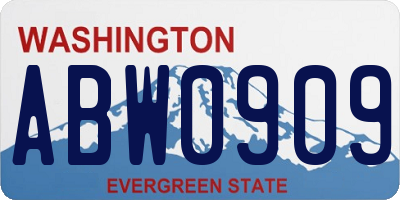 WA license plate ABW0909