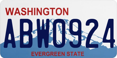 WA license plate ABW0924