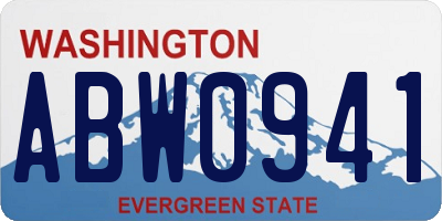 WA license plate ABW0941