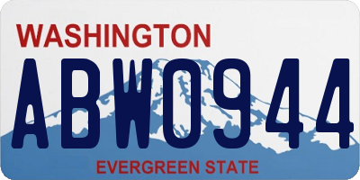 WA license plate ABW0944