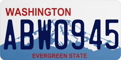WA license plate ABW0945