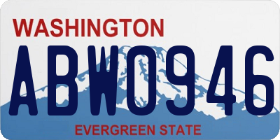 WA license plate ABW0946