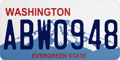 WA license plate ABW0948