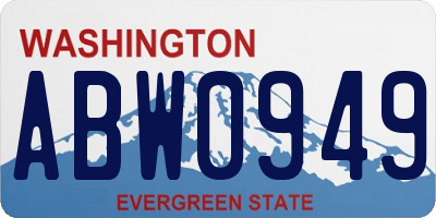 WA license plate ABW0949