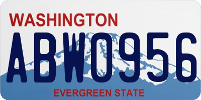 WA license plate ABW0956