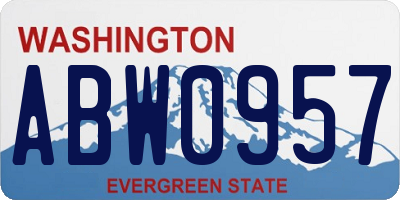 WA license plate ABW0957