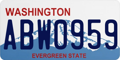 WA license plate ABW0959