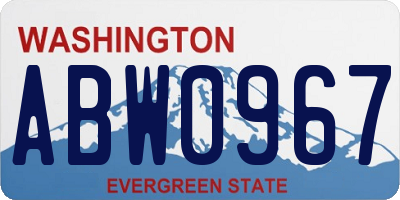 WA license plate ABW0967