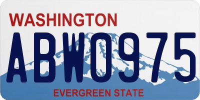 WA license plate ABW0975