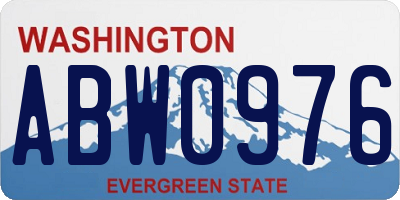 WA license plate ABW0976