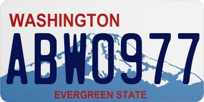 WA license plate ABW0977
