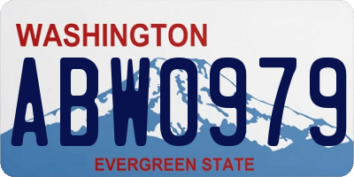 WA license plate ABW0979