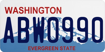 WA license plate ABW0990