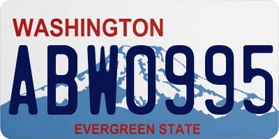 WA license plate ABW0995